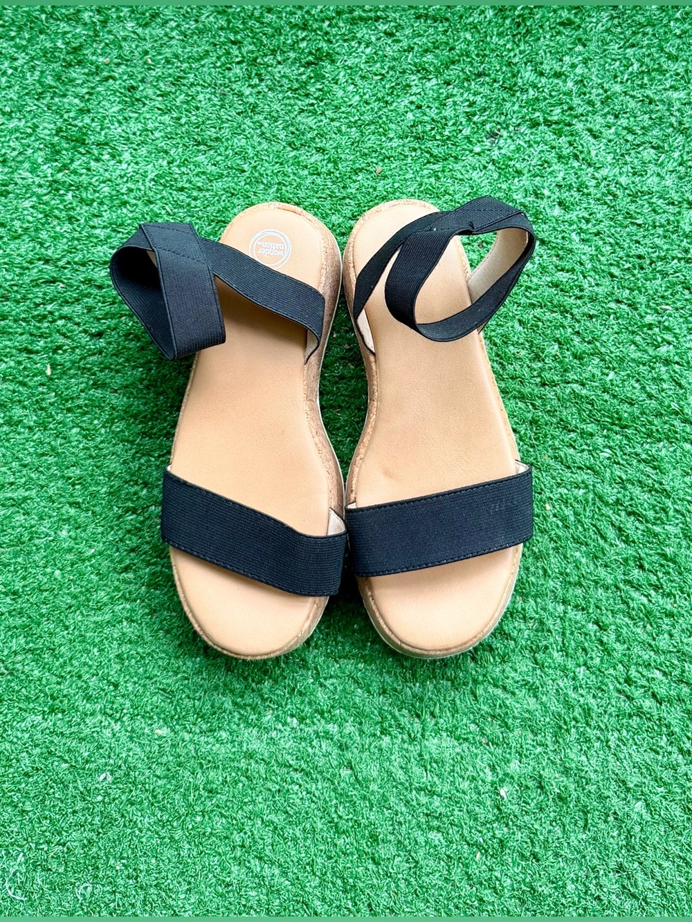 Wonder Nation Black Elastic Stretch Strap Espadrille Sandals Kids' US 1
